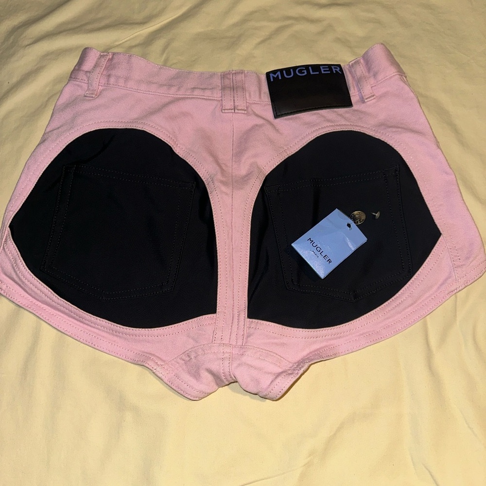 Authentic Pink Mugler shorts Size 40  Worn once